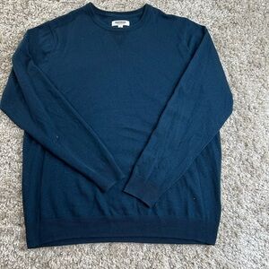 Goodthreads Men's Deep Blue Merino Wool Crewneck Sweater